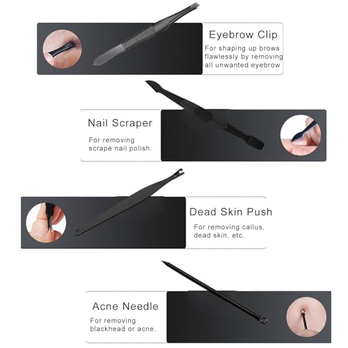 Nail Clipper & Grooming Set,10-Piece Manicure Set, Nail Care Kit with Travel Case, Ideal Christmas Gift or Stocking Filler Stuffers for Men & Women