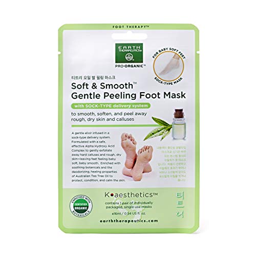 Earth Therapeutics Soft & Smooth Gentle Peeling Foot Mask - 2 Pairs