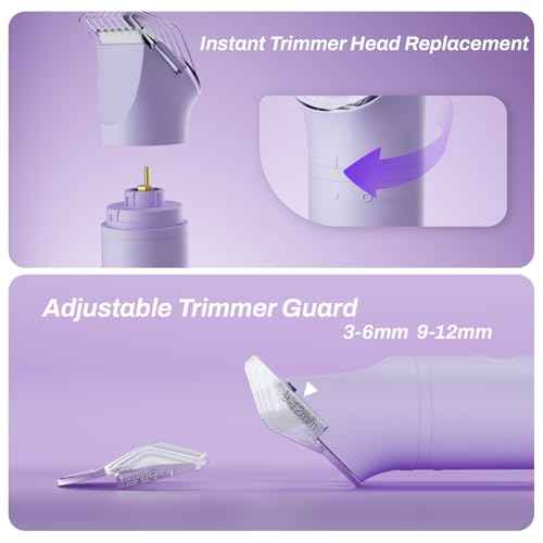Bikini Trimmer for Women, 3 in 1 Electric Razors for Women - Cordless Body Shaver for Trip - IPX7 Waterproof with LED Display, Ceramic Blade, Rechargeable Lady Trimmer for Underarm Body Leg Face