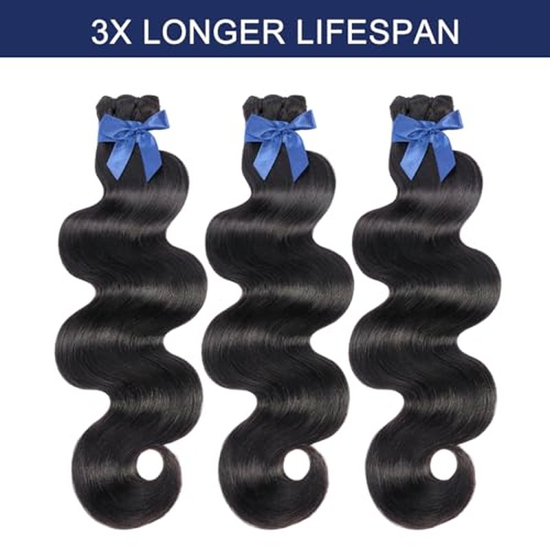 Raw Bundles Human Hair Body Wave, Bleachable & Dyeable, No Shedding, No Tangles, 15A Raw Vietnamese Hair Bundles, 18 Inch, 3X Longer Lifespan