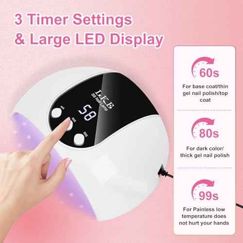UV Light for Gel Nails, LKE 54W UV LED Nail Lamp with 18 Beads 3 Timer Setting Auto Sensor Nail Dryer Gel Polish Polygel Fast Curing Manicure Professional UV Nail Light Home Salon Nail Tools