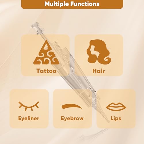20Pcs 3F Tattoo Cartridge Needles, Disposable Microneedling Cartridges Needle for Eyebrow Eyeliner Lip, 3 Single Stack Flat 0.35MM Needle for Makeup, Microblading, Tattoo Machine (3 F)
