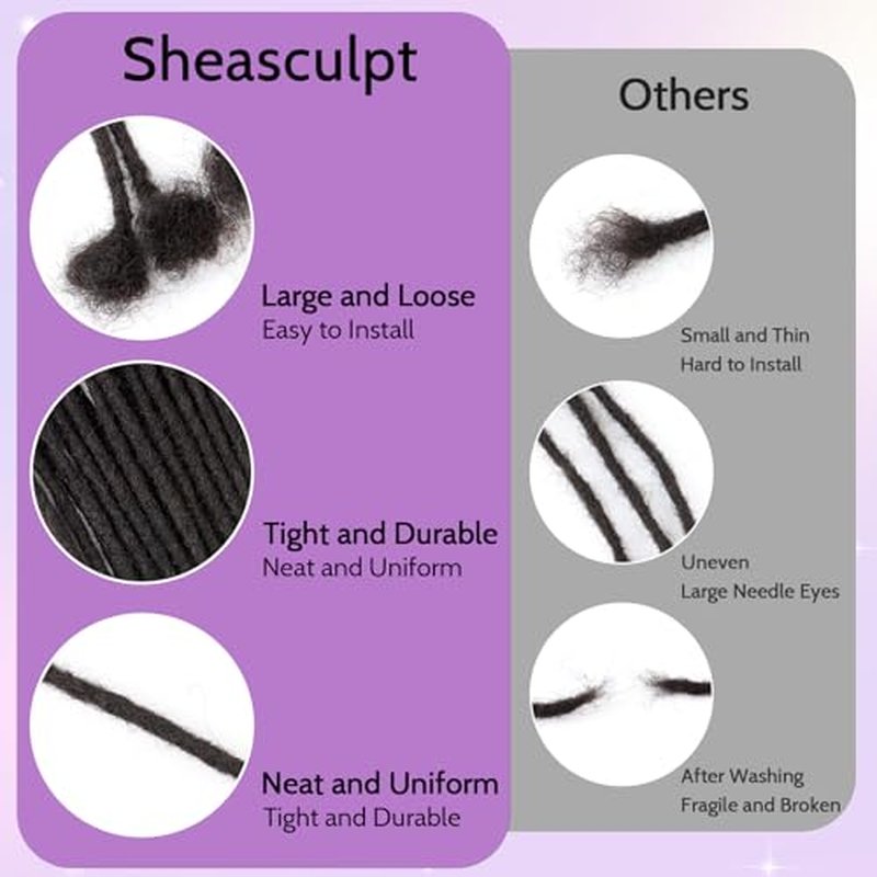 Loc Extensions Human Hair 0.4cm&0.6 cm&0.8cm width 4-18inch 10, 20, 40, 100 strands 100% Human Hair Locs Extensions for Men Women Natural Dreadlocks Can Be Dyed Bleached Curled 0.4cm 8inch 70 Strands