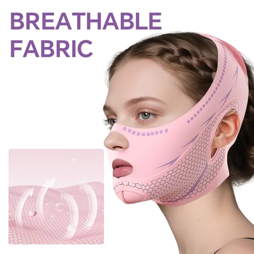 V Line Lifting Mask Chin Strap for Sleeping, V Line Mask, Face Lift Prevent Sagging,Double Chin Reducer,Jawline Shaper,All-Around Coverage, Wrapping and Shaping More Comprehensively.