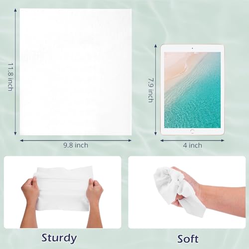Disposable Face Towel, Clean Towel, Extra Large 12" x 10", Soft Dry Wipe Face Wash, Makeup Remover, Biodegradable Towelette for Sensitive Skin 160 Count (2 Pack)