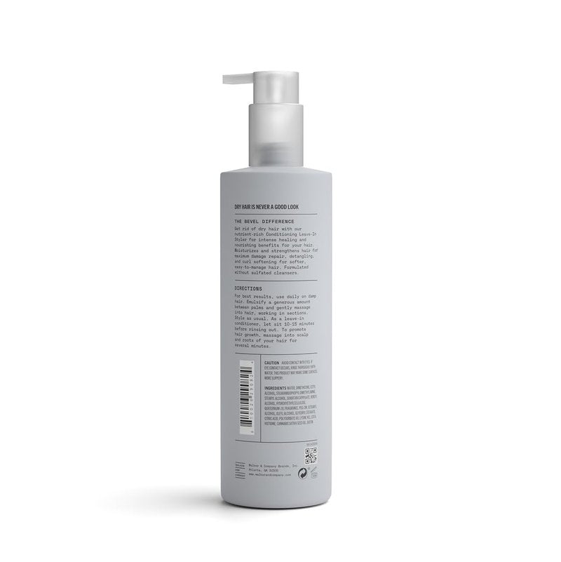 Bevel Leave-In Conditioner for Men | Curly Hair Moisturizer with Hemp Seed Oil & Biotin - 7 Oz