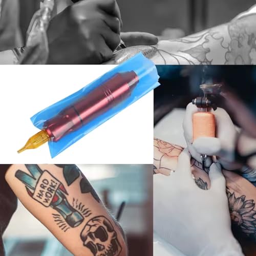 Professional Tattoo Machine Covers & Grip Tapes - 200pcs Tattoos Pen Covers and 4pcs Grip Tapes, Waterproof Tattoos Gun Wrap for Artists, Reusable Tattooing Equipment Sleeve Protectors