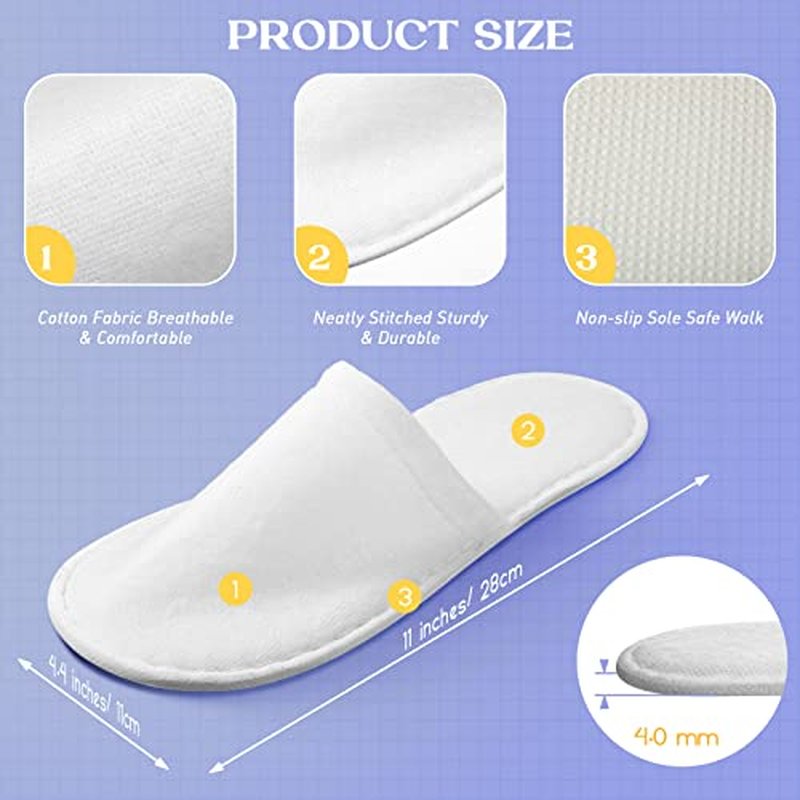 JaGely 120 Pairs Bulk Disposable Slippers Non Slip Hotel Spa Slippers Fluffy Closed Toe for Home Indoor Wedding Travel Party Guests Men Women