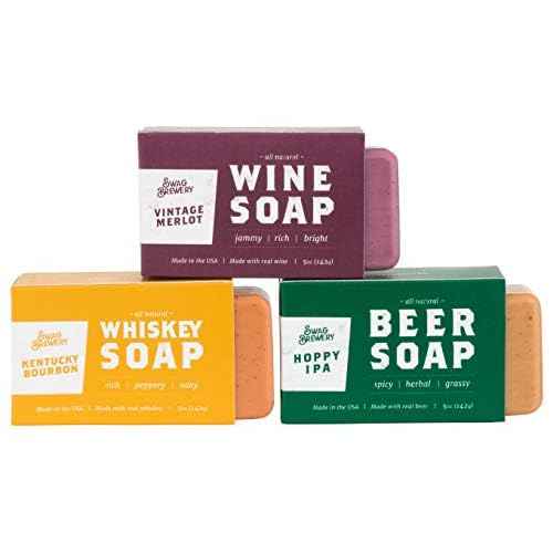 BOOZY SOAP - Great Gift for Wine, Whiskey, and Beer Drinkers -Made in USA- (3-Pack (Wine + Whiskey + Beer))
