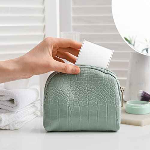 Queekay 32 Pcs Pocket Mirror Bulk Folding Compact Mini Mirror for Women Makeup Travel Cosmetic, 2 x 3 x 0.2 Inch(White)