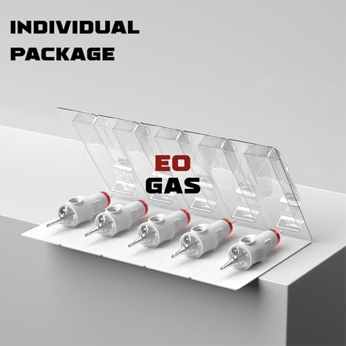 POSEIDON Professional Tattoo Cartridges Needles 50-Pack, Assorted Sizes Round Liner Shader Magnum, 3RL/5RL/7RL/9RL/9RM/11RM/15RM/7M1(#10), 5RS/9RS(#12), Disposable Needles with Membrane, Universal Fit