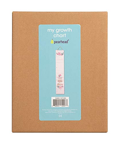 Pearhead Floral Wall Growth Chart for Girls, Kids Height Measuring Chart, Wall Decor for Girls Bedroom Or Nursery, Baby Growth Chart, Though She Be Little She is Fierce