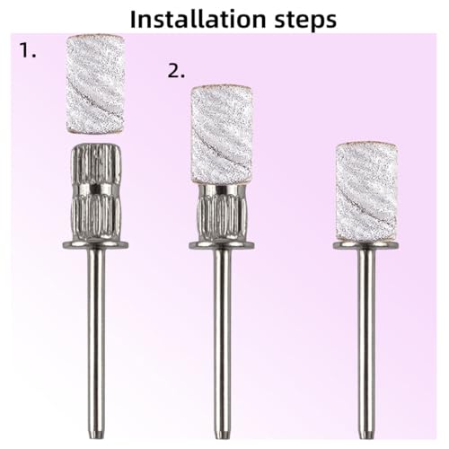100 Pcs (180 Grit White)Sanding Bands Nail Drill Bit with 0.31in diameter,Nail Drill Bits Extreme Fine Grit Sanding Band,Sanding Belt Upgrade Mandrel Bits,Professional Nail Drill Bit for Acrylic Nails