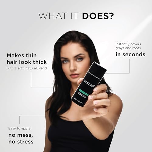 THICK FIBER Hair Fibers for Thinning Hair & Bald spots (AUBURN) - 25g Bottle - Conceals Hair Loss in Seconds - Hair Powder for Women & Men