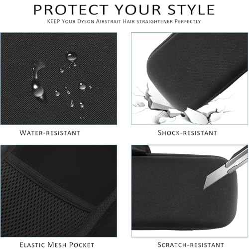 Travel Carrying Case Compatible with Dyson Airstrait/Hair Straightener, Airstrait HT01 Accessories Tools Hard Case, Waterproof Storage Bag - Black (Black)