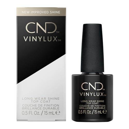 CND Vinylux Long Wear Shine Top Coat, Quick Drying Formula, Easy to Remove, 0.5 Fl Oz