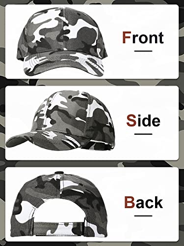 10 Pieces Camouflage Baseball Cap Military Camo Hat Adjustable Camouflage Hat Fishing Camo Sports Hat Camouflage Hunting Cap for Men Women Outdoor