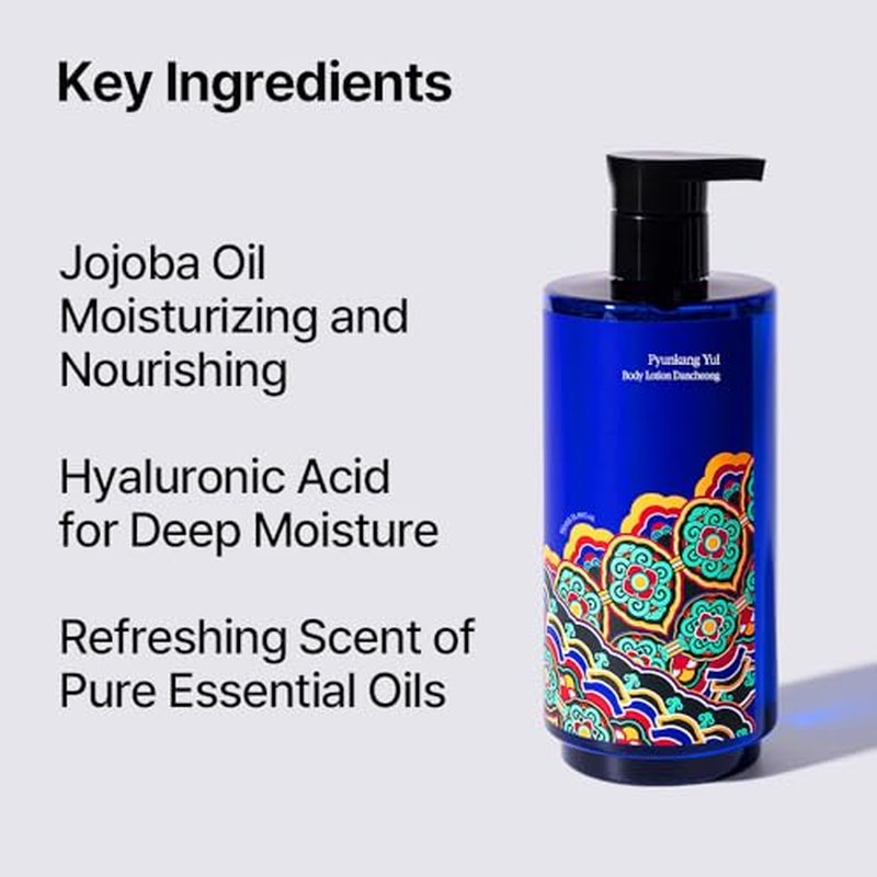 Pyunkang Yul PKY Dancheong Body Lotion, Intensive Moisture, Natural Scents with Essential Oils, Inspired by Fade-Resistant Korean Dancheong, Zero Irritation, Korean Skincare (11.83 Fl. Oz, 350ml)