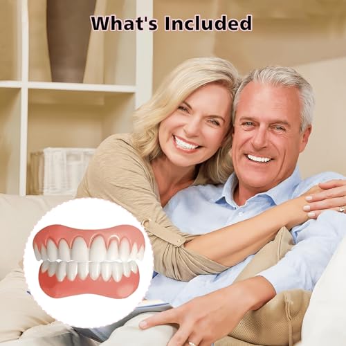 Silicone Reline Denture Set for Upper and Lower Teeth, Soft Comfortable Veneers for Men and Women