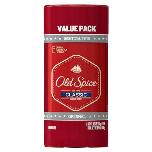 Old Spice Classic Deodorant for Men, 24hr Sweat & Odor Protection, Long Lasting Freshness, Clean & Masculine Fragrance, Original Scent, 3.25 oz (Pack of 2)