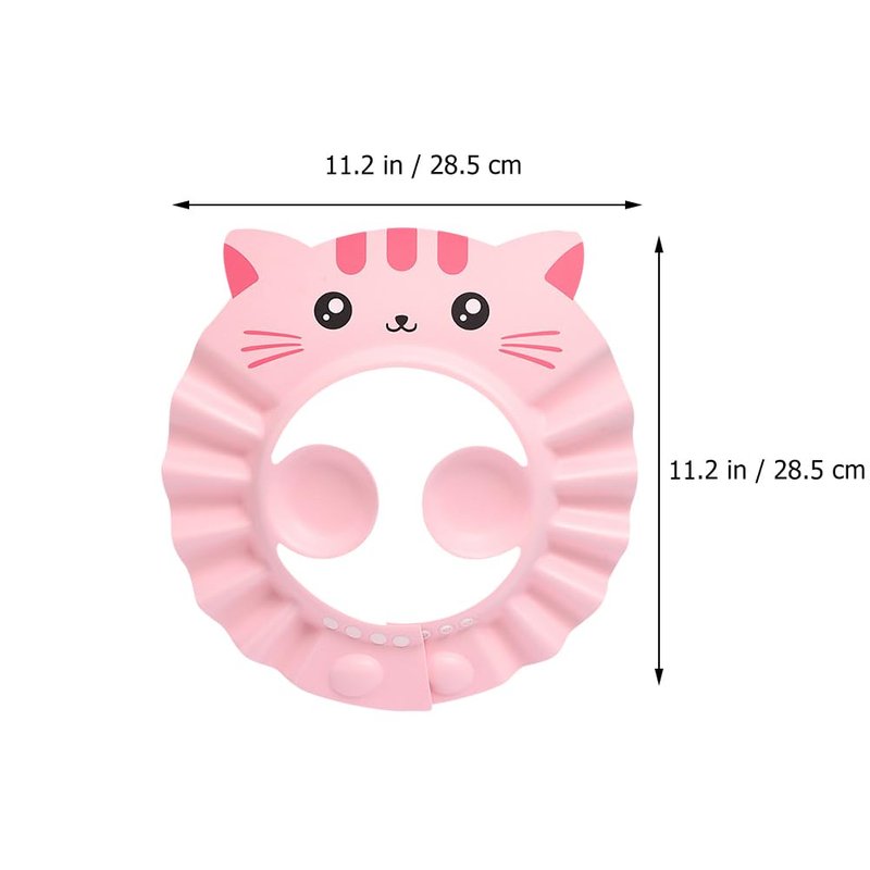Totority Adjustable Baby Shower Cap Waterproof Bath Visor with Ear Protection for Toddler Hair Washing Cartoon Design 11.22 Inch Comfortable Fit 2 Pack