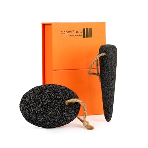 Natural Volcanic Pumice Stone for Feet & Hands. Foot Scrubber for Dead Skin Remover & Deep Cleansing, Cone Shape Stone for Hard-to-Reach Areas Corn Removal, 2 Pcs, Ready-to-Gift Design