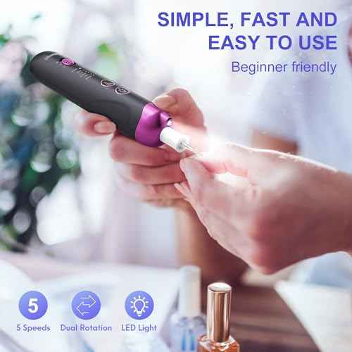 Manicure Pedicure Kit for Women Men: Eletorot Professional Electric Nail File Set, 5 Speeds Rechargeable Cordless Toe Nail Grinder Cuticle Tools for Feet Care, Gifts for Dad Boyfriend Grandpa Son