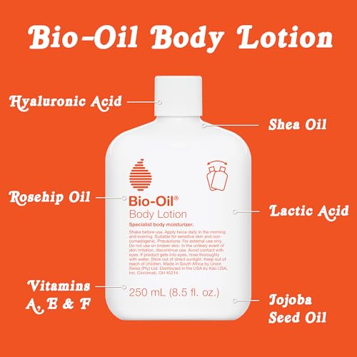 Bio-Oil Moisturizing Body Lotion for Dry Skin, Ultra-Lightweight High-Oil Hydration, with Jojoba, Rosehip, Shea, and Hyaluronic Acid, 8.5 Oz