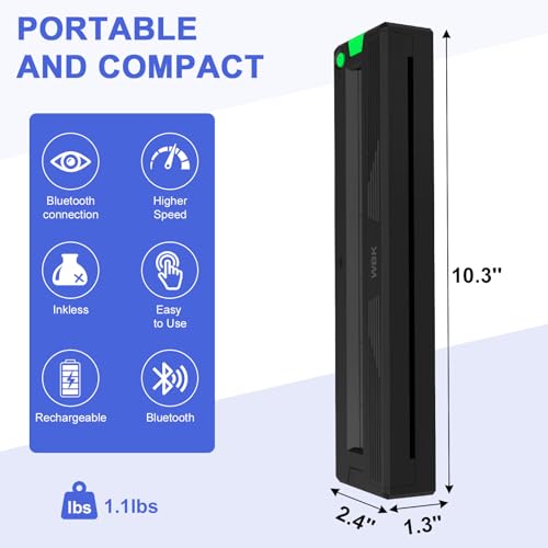 wbk Tattoo Stencil Printer,2026 New Thermal Portable Wireless Bluetooth Inkless Tattoo Printer Machine for Tattoo Beginners&Artists,with 3pcs Tattoo Transfer Paper,Compatible with Phone/Pc&Pad