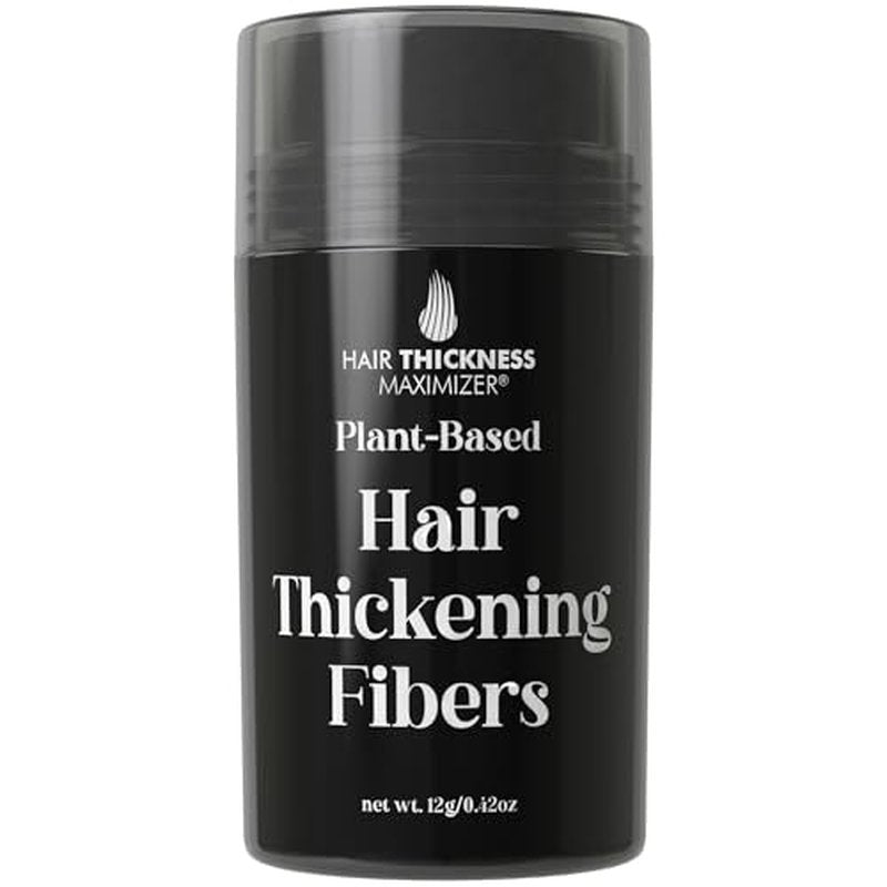 Hair Fibers for Thinning Hair For Women, Men. Plant-Based Formula for Instant Hairline & Bald Spot Coverage. Non-Itchy, Easy to Wash Out (Black)
