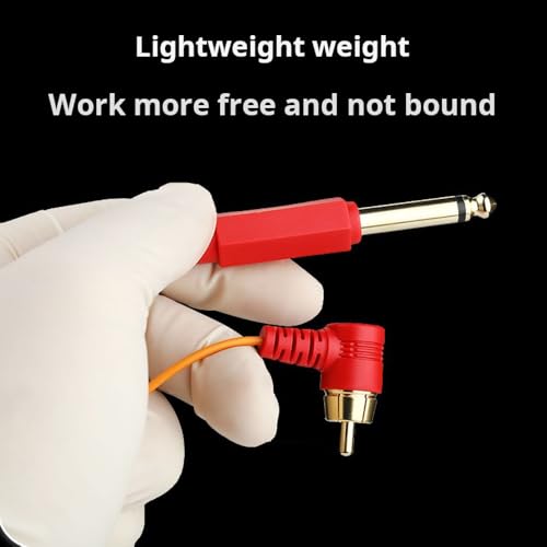 OTBK 6ft Tattoo Clip Cable, Cable 6.35mm to RCA Connector Silicone Tattoo Clip Cable Cable for Tattoo Pen, Rotary Tattoo Machine