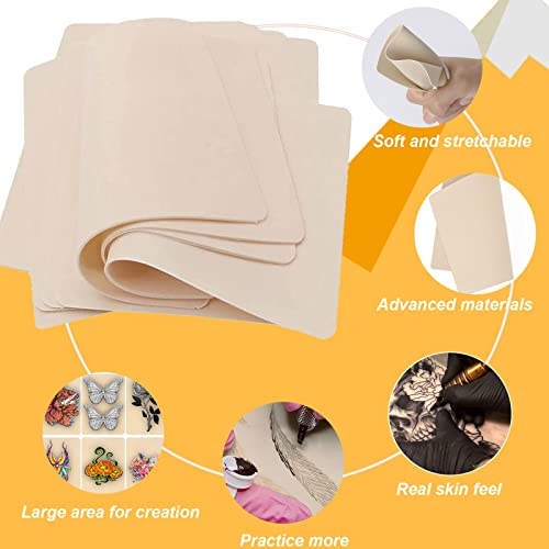 Yuelong 30pcs Blank Tattoo Practice Skin and Transfer Paper Kit Include 10pcs Fake Skin and 20pcs Tattoo Stencil Paper for Beginners and Experienced Artists