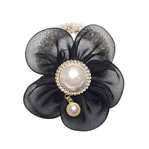 LOVEF Fashion Flowers Pearl Hair Elastic Band,Hair Rope Accessory Ponytail Holder for Lady Women Girls,Set of 4