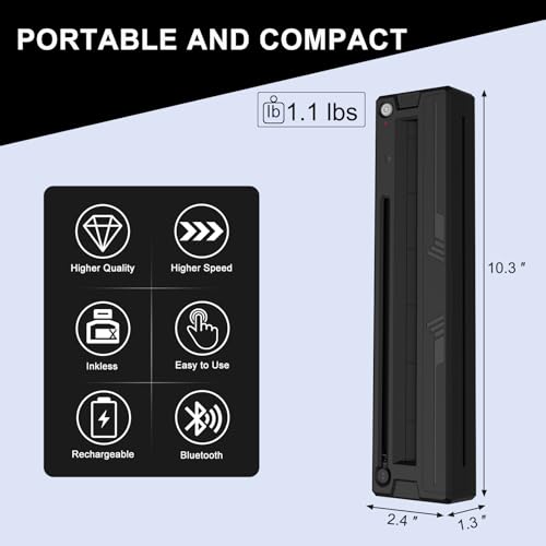 Tattoo Stencil Printer Machine for Tattoo Artists&Beginners,2026 New termocopiadora Tattoo with 10pcs of Tattoo Transfer Paper,Portable Wireless Bluetooth Printer Compatible with Phone&PC