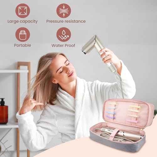 Travel Carrying Case for Shark Flex Style, Double Layer Storage Case for Shark SpeedStyle Hair Dryer Attachments,Portable Storage Organizer Bag for Shark Flexstyle/Dyson Airwrap Styler