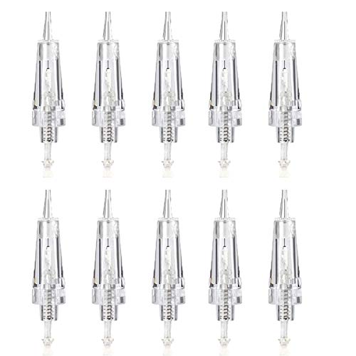 10 PCS M Permanent Make Up Permanent Make Up Needle for Cordless Tattoo Machine - Ombre Powder Brows Microblading Shading Eyeliner Lip Tattoo Permanent Make Up (1RL .18mm)