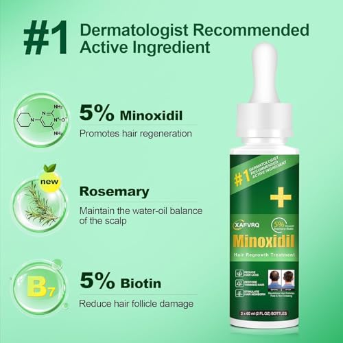5% Minoxidil for Men, 3PCS Minoxidil for Women Hair Growth Products, Extra Strength Minoxidil Topical Hair Loss Regrowth Treatment Serum with Rosemary & Biotin, Upgraded formula light & Non-Greasy