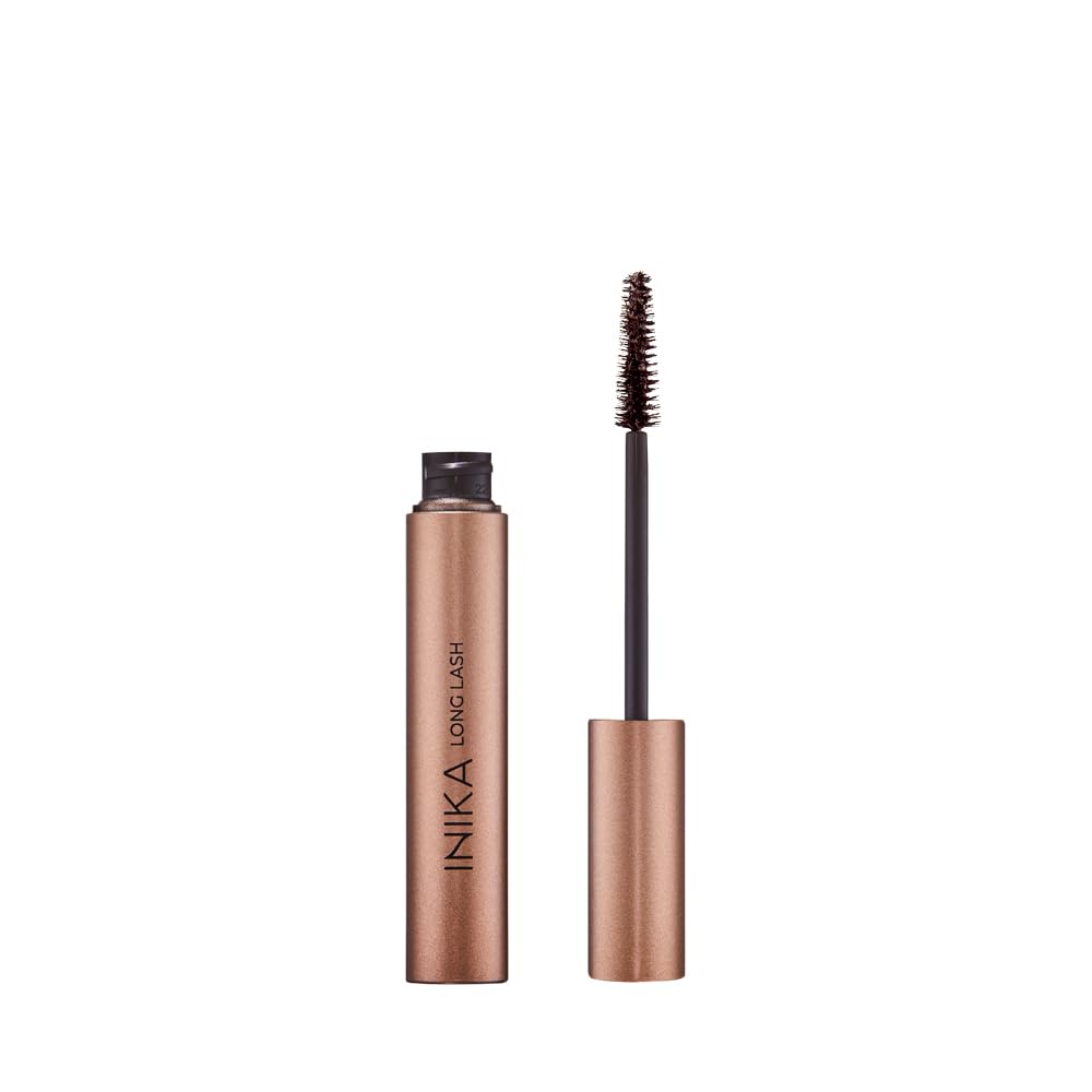 INIKA Organic Long Lash Mascara - Vegan, Non-Toxic Mascara for Volume and Length, Enriched with Essential Fatty Acids, Magnolia Bark Extract & Vitamin E, Cruelty-Free, Black