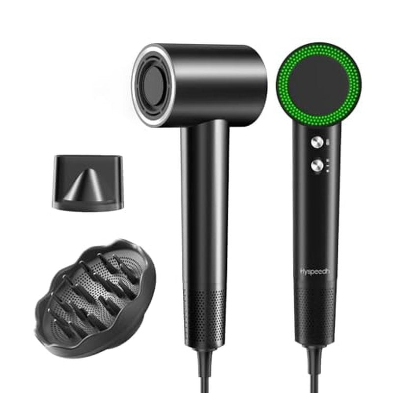 Hair Dryer with 150000 RPM High Speed 1400w Motor for 1-5min Fast Dry, 3 Heat/Cool Wind Level & 49db Low Noise,1.5 Billion Plasma & Industry-Leading Strong Magnetic Nozzle Diffuser Travel Blow Dryer