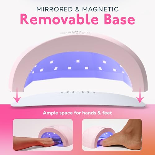 SUNUV UV Light for Gel Nails, UV Dryer for Gel Polish with 3 Timer Settings Professional LED Nail Lamp Art Tools Auto Sensor SUNone Pink