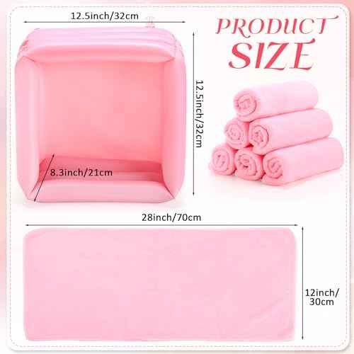 12 Pcs Foot Spa Kit for Girls Kids 12. 5 x 12. 5 x 8. 3 Inch Foot Care Bath and 12 x 28 Inch Hand Towels Washbasin Salon Towels for Spa Sleepover Party Supplies(Light Pink)
