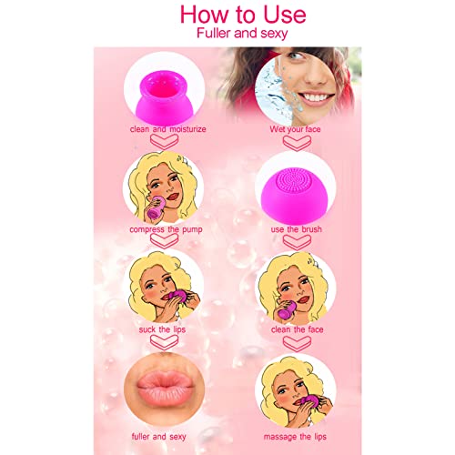Lip Plumper Device for Makeup Lip Enhancement Beauty Mouth Tool Face Clean Massage Suction Silicone Lip Pumps Plumping Lips Enhancer Pink