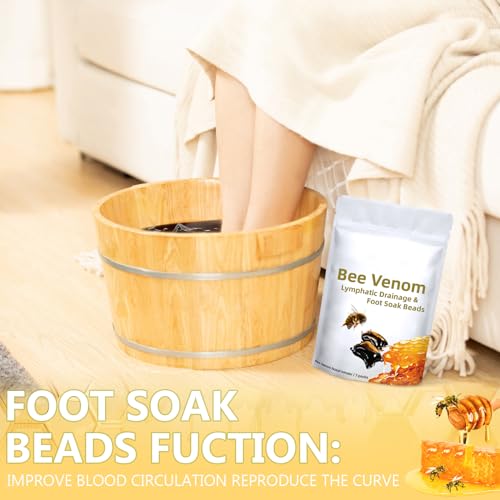 Bee Venom Foot Soak Beads, L-ymphatic Drainage & Foot Soak Beads for Foot Soaking Tub Pedicure Relief Foot (2Pack-14Pcs)