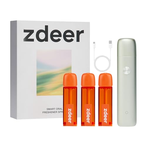 Smart Electric Oral Spray - Probiotic Mouth Spray Fresh Breath, Alcohol Free Breath Spray for Bad Breath, Rechargeable, Travel Size, Various Flavors with 3 Flavors Cartridges