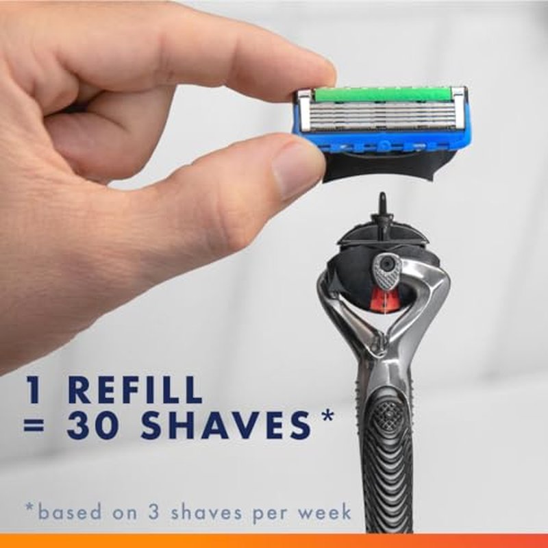 Gillette Fusion5 ProGlide Razor Refills for Men, 10 Razor Cartridges for FlexBall Razor Handle, 5-Blade Razor Blades, Precision Trimmer for Men