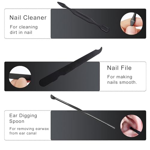 Nail Clipper & Grooming Set,10-Piece Manicure Set, Nail Care Kit with Travel Case, Ideal Christmas Gift or Stocking Filler Stuffers for Men & Women