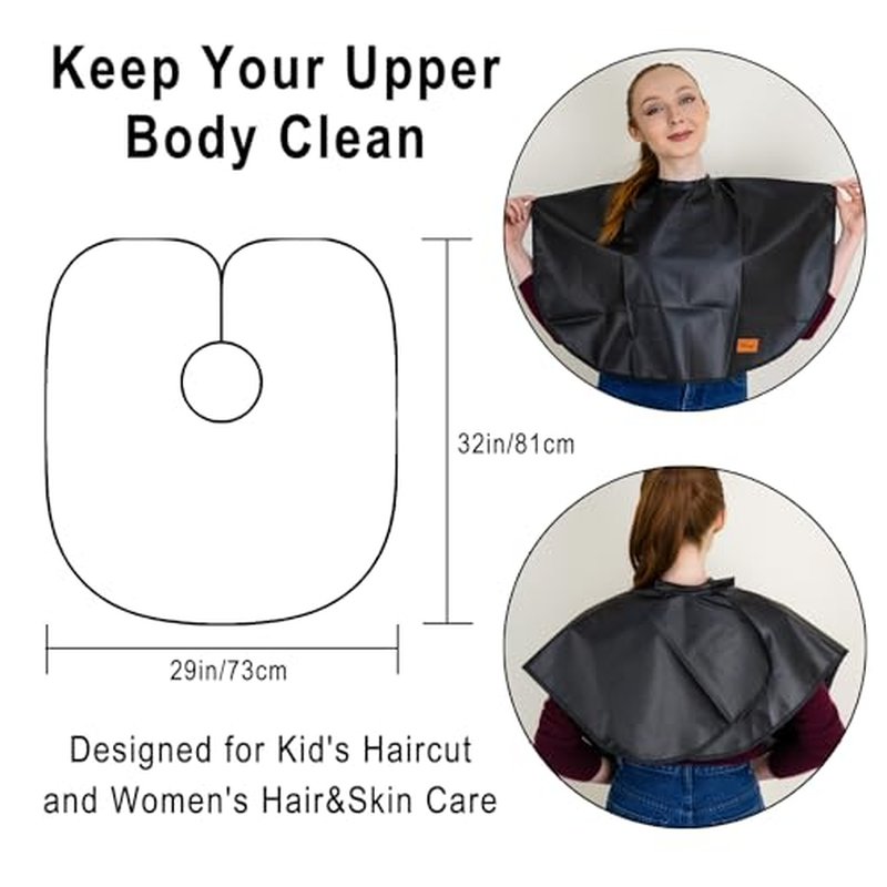 Makeup Cape Hair Dye Cape for Women Short Salon Cape for Stylists Waterproof Haircutting Cape Professional Shampoo Cape, 31.5¡±L*29¡±W