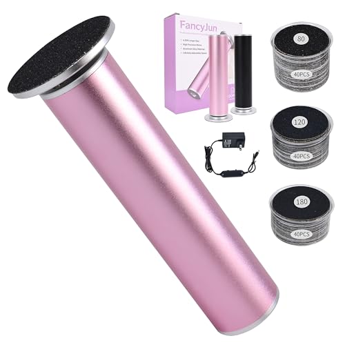 Electric Foot Callus Remover with 120pcs Sandpaper Discs(3 Sizes), Professional 800RPM Aluminum 4.8 Inches Callus Remover for Feet, Stepless Speed Control for Dead Skin (Purple)