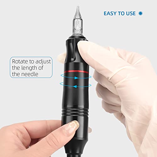 ATOMUS Cordless Tattoo Machine Kit Rotary Tattoo Machine Kit with Cordless Tattoo Power Supply 20pcs Cartridge Needles Practice Skin Ink Cups 30ml Tattoo Ink