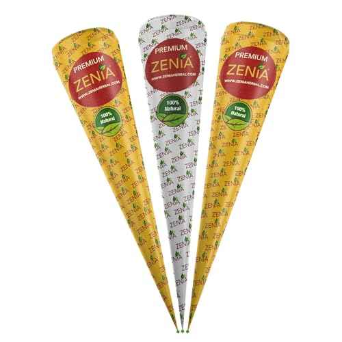 Zenia Premium Henna Cones (35g Each) - 100% Natural Ready to Use Henna Paste Hair Color Hair Dye Cones Reddish Brown Color (3 Pack)